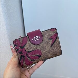 Coach Brown and pink bow Wallet